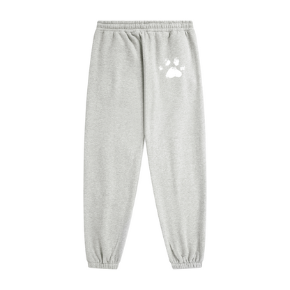 345GSM Unisex Fleece-Lined Clean Solid Drawstring Jogger Sweatpants Marled Grey