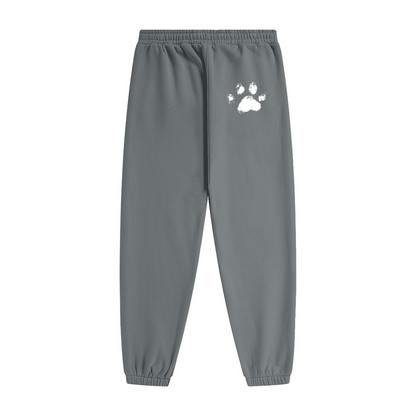 345GSM Unisex Fleece-Lined Clean Solid Drawstring Jogger Sweatpants Medium Grey