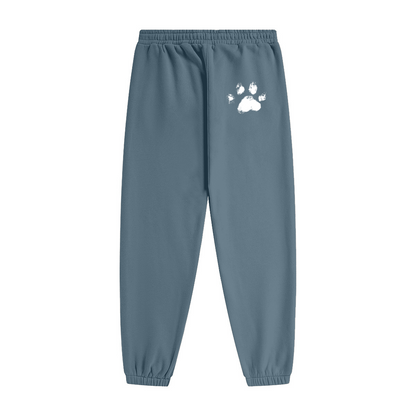 345GSM Unisex Fleece-Lined Clean Solid Drawstring Jogger Sweatpants Misty Blue