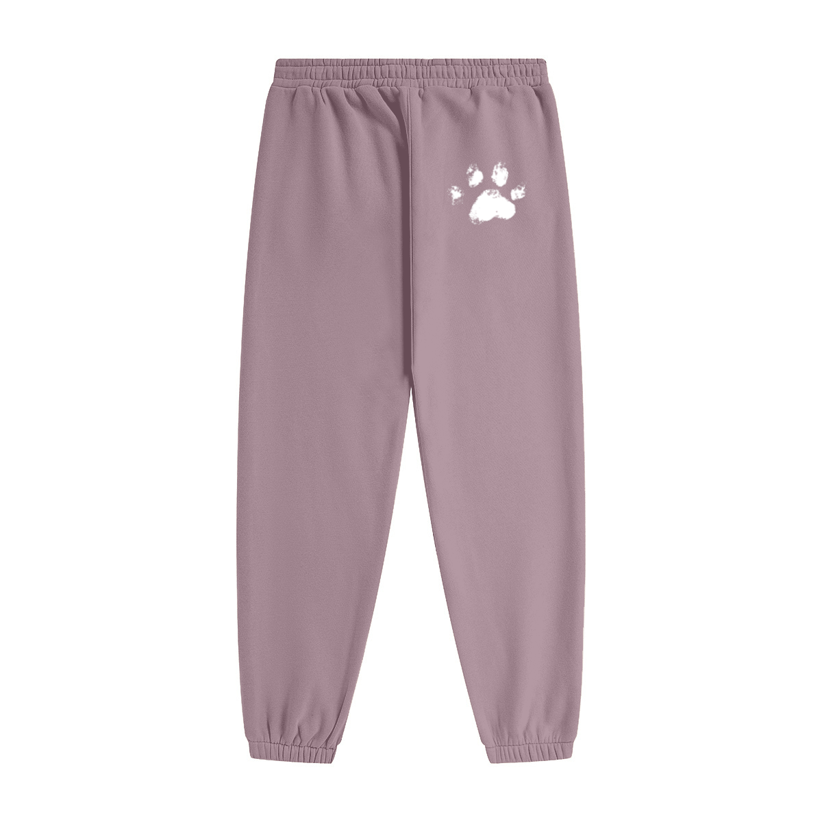 345GSM Unisex Fleece-Lined Clean Solid Drawstring Jogger Sweatpants Smoky Purple