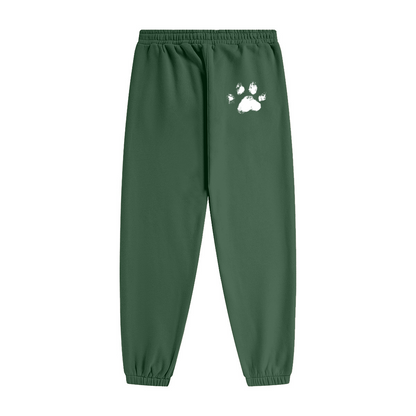 345GSM Unisex Fleece-Lined Clean Solid Drawstring Jogger Sweatpants Emerald Green