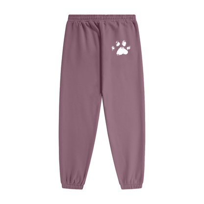345GSM Unisex Fleece-Lined Clean Solid Drawstring Jogger Sweatpants Misty Purple