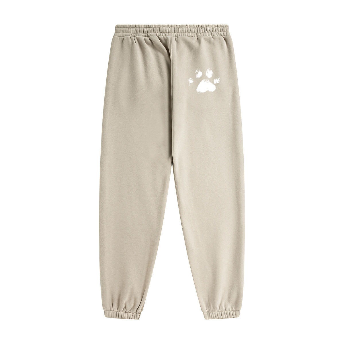 345GSM Unisex Fleece-Lined Clean Solid Drawstring Jogger Sweatpants Apricot Grey