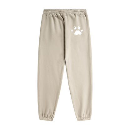 345GSM Unisex Fleece-Lined Clean Solid Drawstring Jogger Sweatpants Apricot Grey