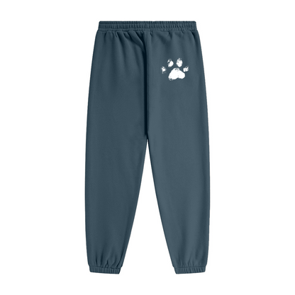 345GSM Unisex Fleece-Lined Clean Solid Drawstring Jogger Sweatpants Turquoise