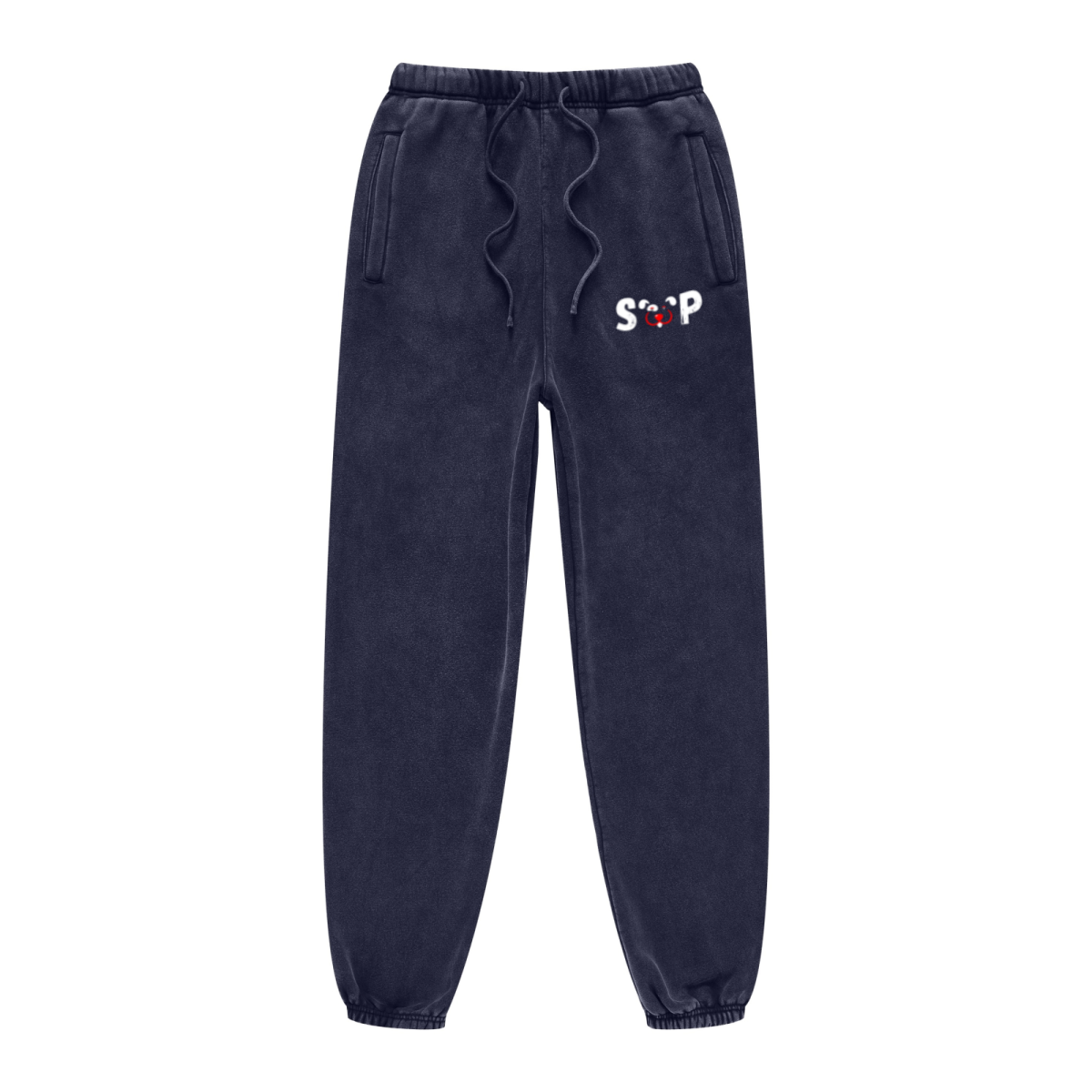 400GSM Unisex Heavyweight Snow-Wash Fleece Jogger Pants Royal Blue