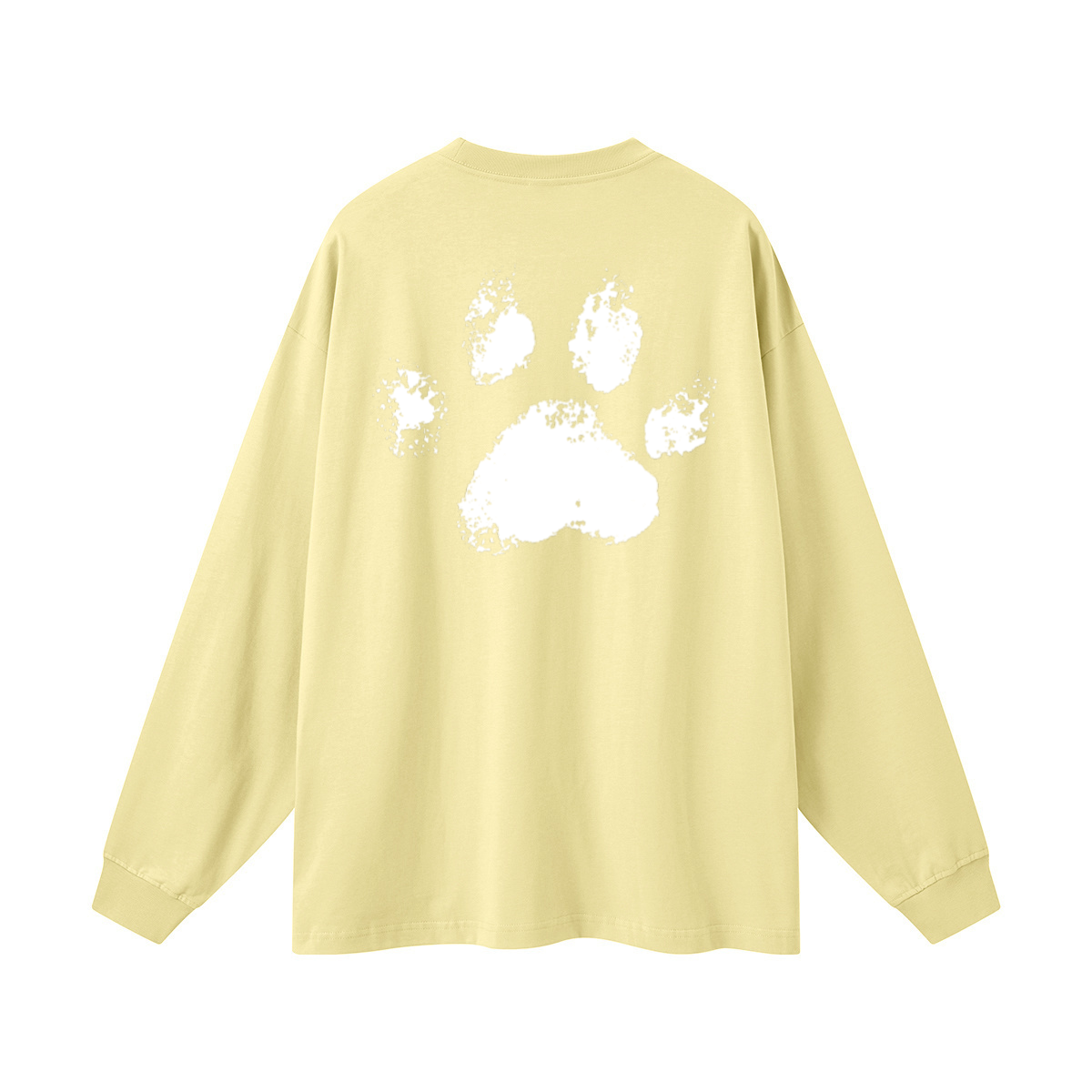 305GSM Unisex Premium Heavyweight Double-Yarn Plain Fabric Earth-Tone Basic Layering Long sleeve Yellow