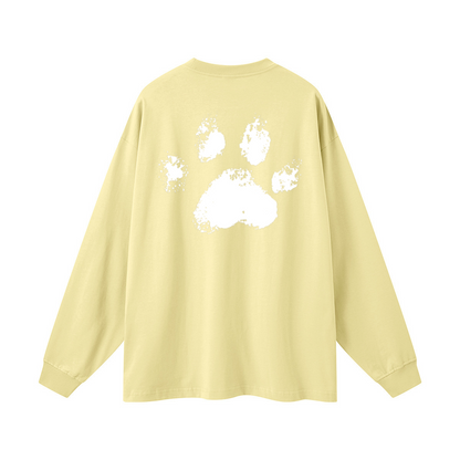 305GSM Unisex Premium Heavyweight Double-Yarn Plain Fabric Earth-Tone Basic Layering Long sleeve Yellow
