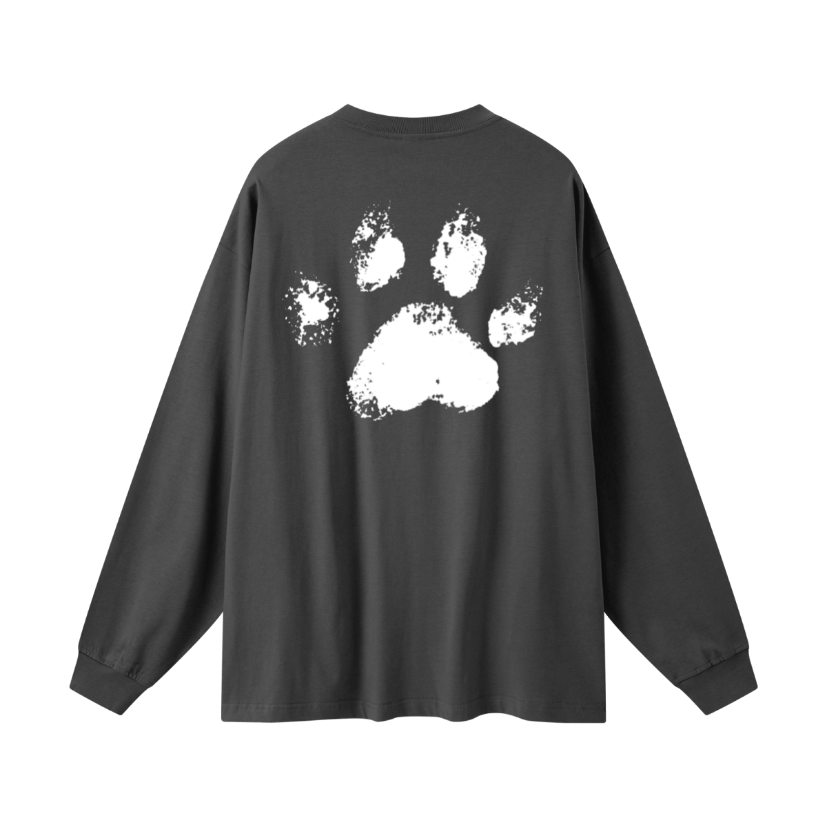 305GSM Unisex Premium Heavyweight Double-Yarn Plain Fabric Earth-Tone Basic Layering Long sleeve Carbon Grey