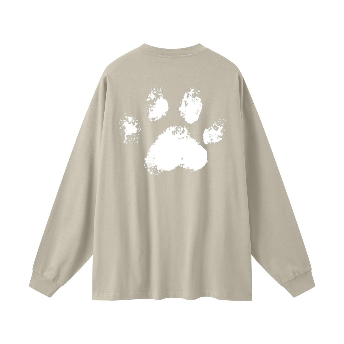 305GSM Unisex Premium Heavyweight Double-Yarn Plain Fabric Earth-Tone Basic Layering Long sleeve Sand