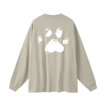305GSM Unisex Premium Heavyweight Double-Yarn Plain Fabric Earth-Tone Basic Layering Long sleeve Sand
