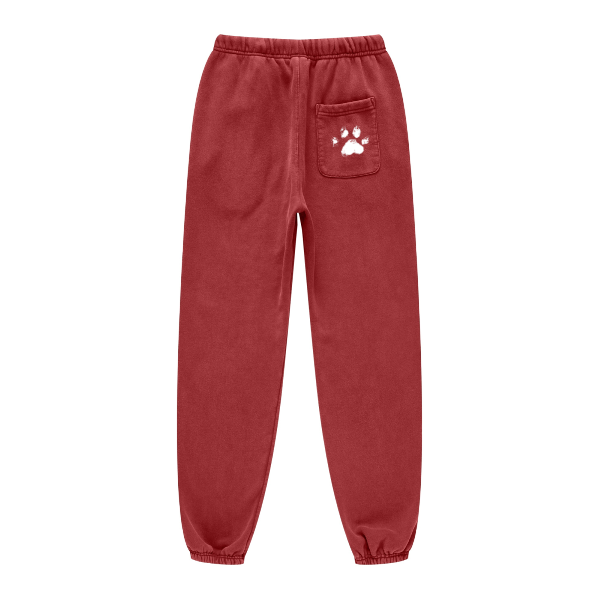 400GSM Unisex Heavyweight Snow-Wash Fleece Jogger Pants Red