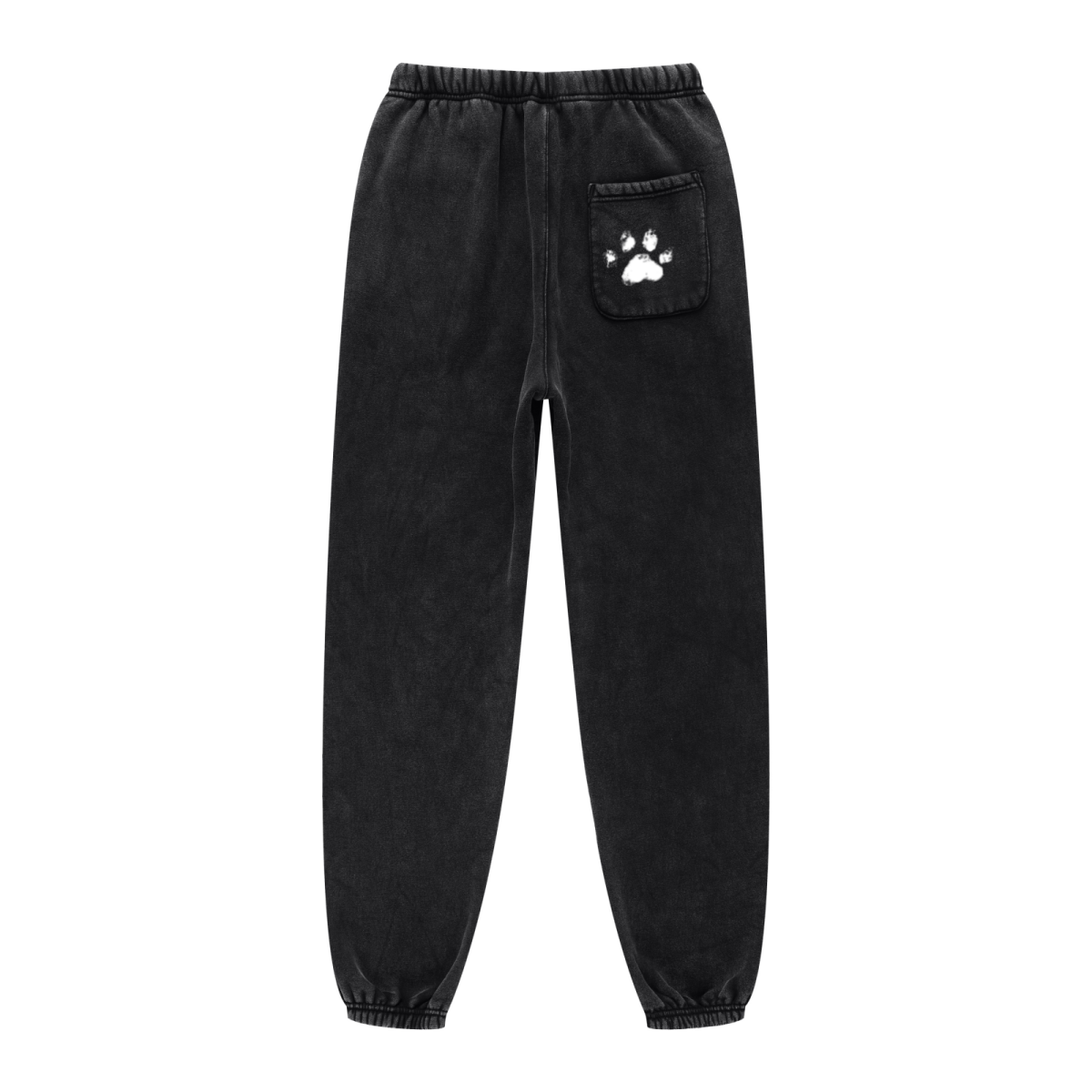 400GSM Unisex Heavyweight Snow-Wash Fleece Jogger Pants Black
