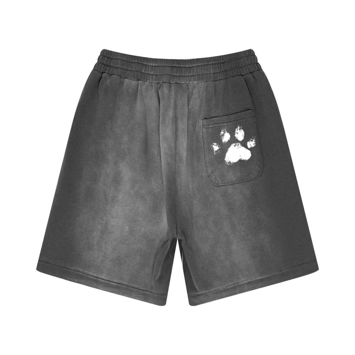 330GSM Unisex Heavyweight Distressed PP Spray Fade Shorts Vintage Dark Gray