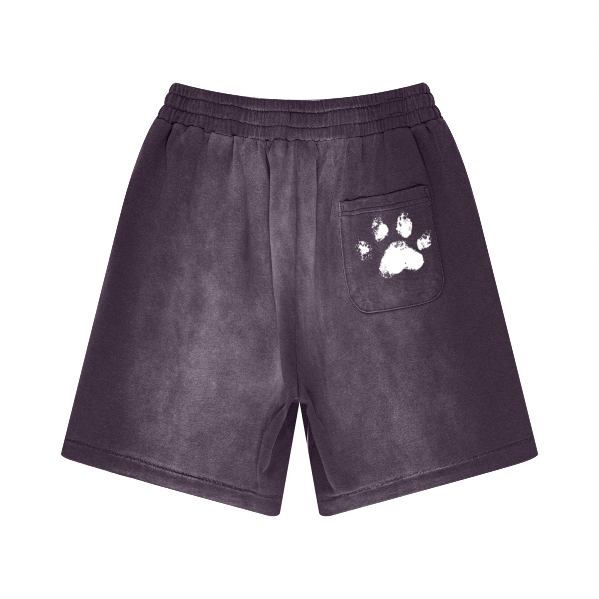 330GSM Unisex Heavyweight Distressed PP Spray Fade Shorts Vintage Purple