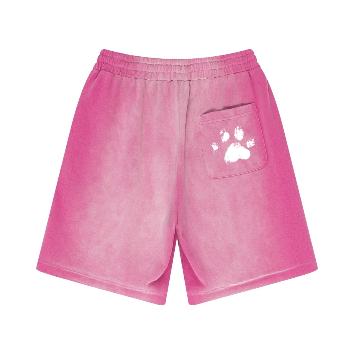 330GSM Unisex Heavyweight Distressed PP Spray Fade Shorts Vintage Rose Pink