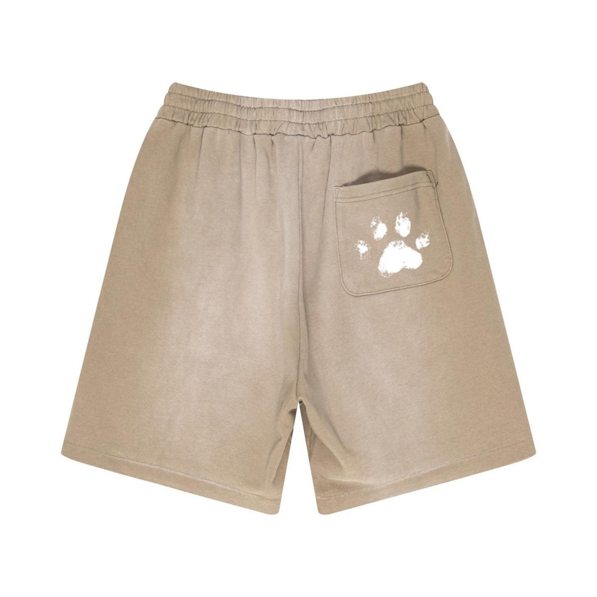 330GSM Unisex Heavyweight Distressed PP Spray Fade Shorts Vintage Khaki