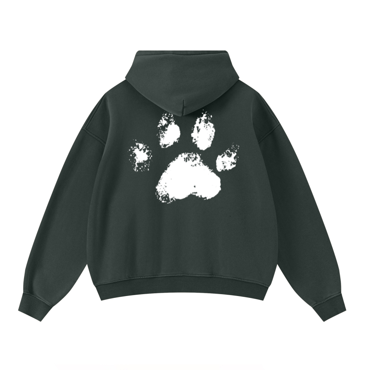400GSM Unisex Washed Heavyweight Boxy-Fit Hoodie Vintage Moss Green