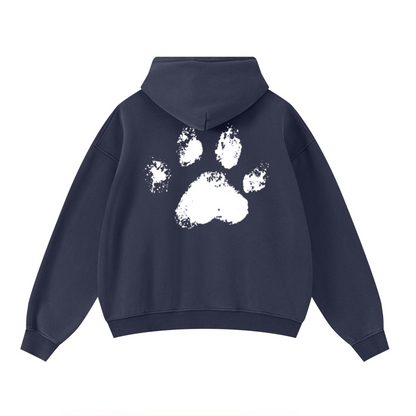 400GSM Unisex Washed Heavyweight Boxy-Fit Hoodie Vintage Royal Blue