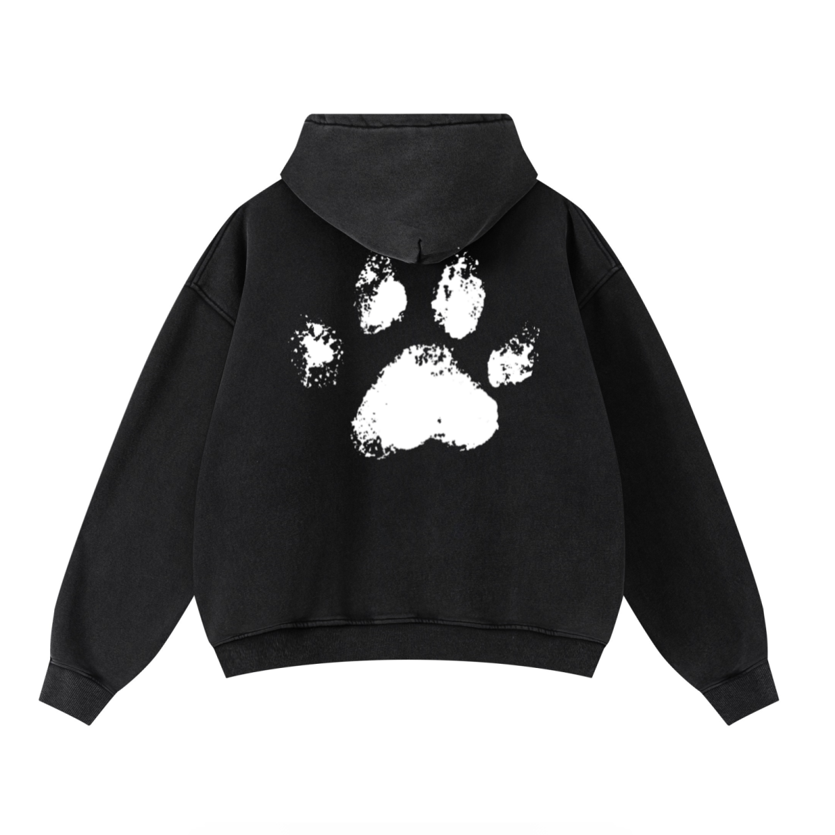 400GSM Unisex Washed Heavyweight Boxy-Fit Hoodie Vintage Black