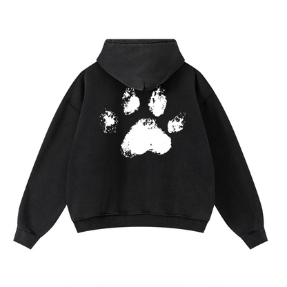 400GSM Unisex Washed Heavyweight Boxy-Fit Hoodie Vintage Black