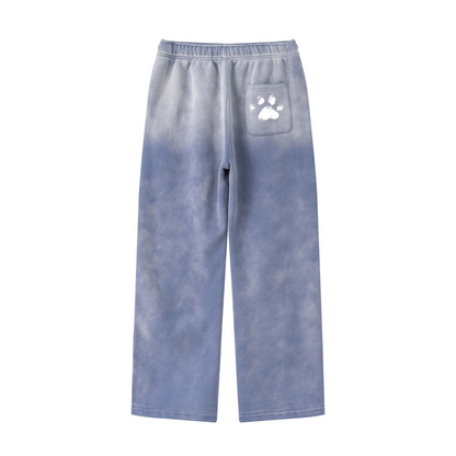 360GSM Men's Fleece-Lined PP Spray Straight-Fit Pants Blue