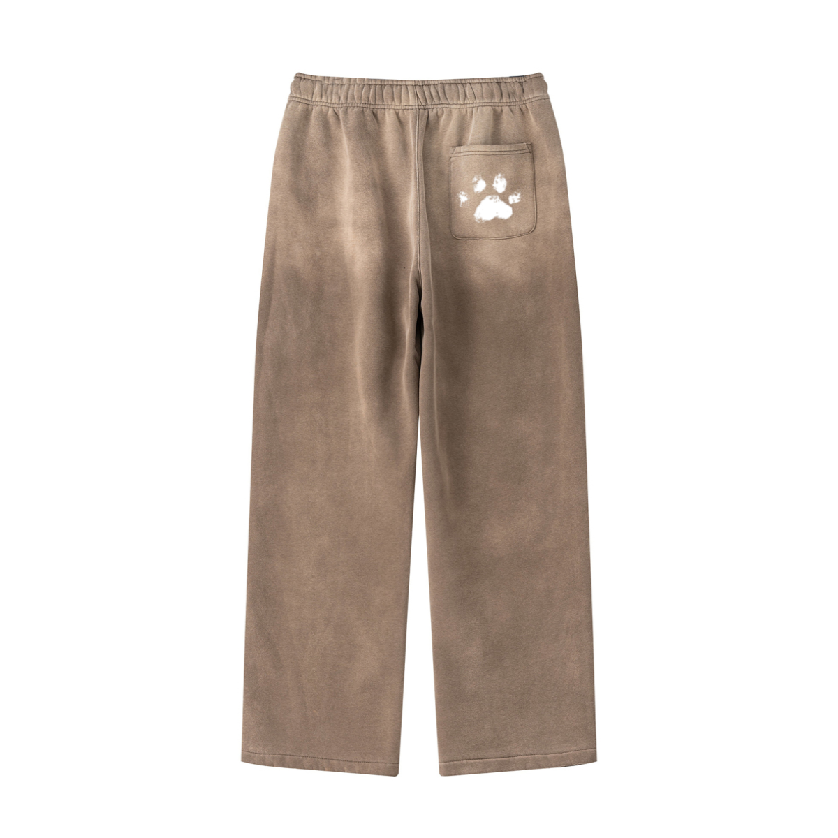 360GSM Men's Fleece-Lined PP Spray Straight-Fit Pants Dark Brown