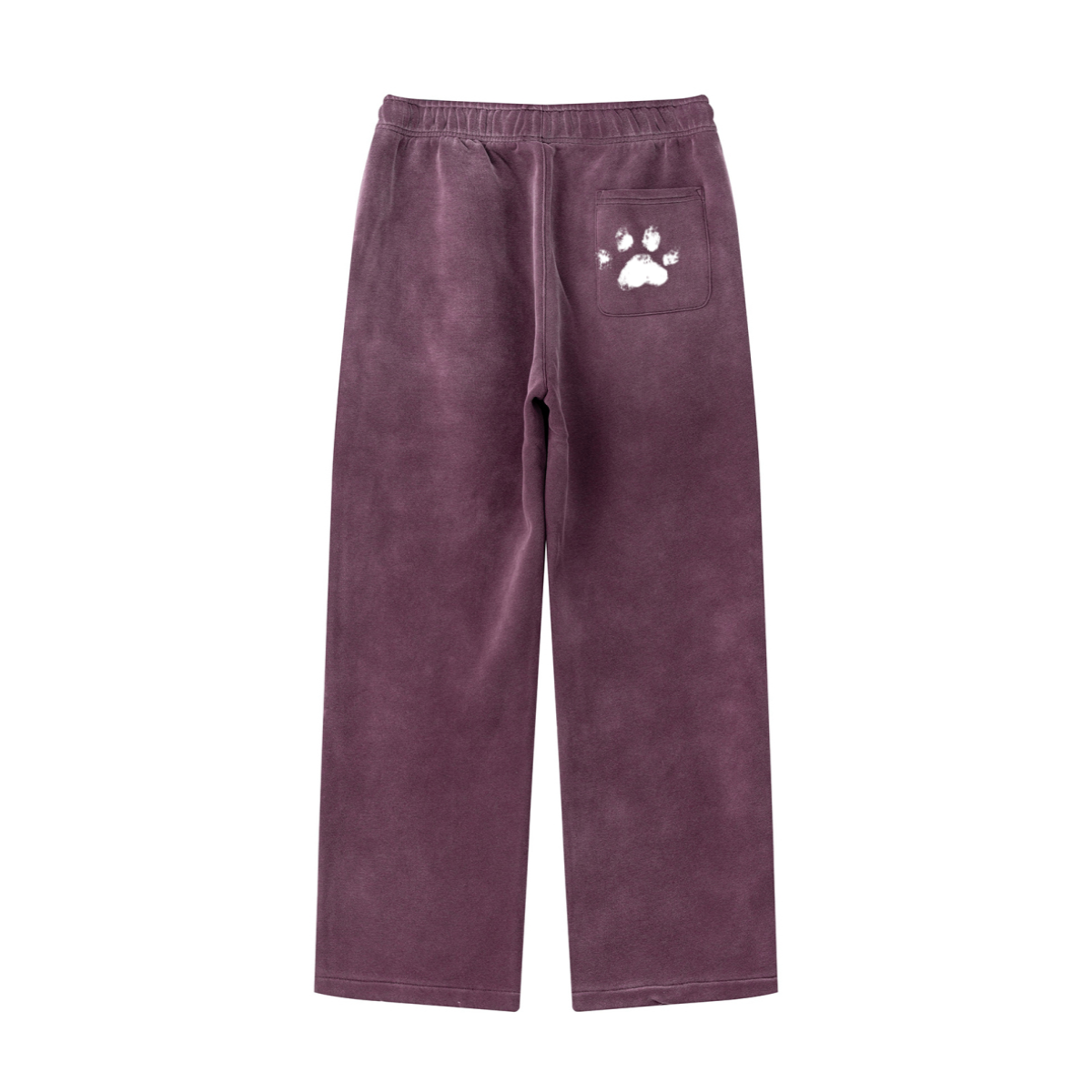 360GSM Men's Fleece-Lined PP Spray Straight-Fit Pants Plum Purple