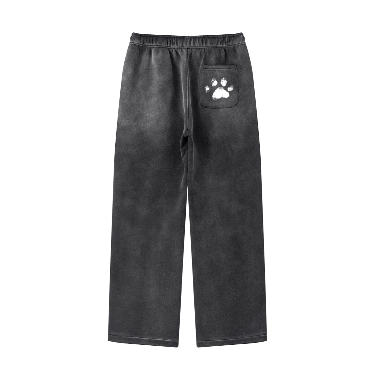360GSM Men's Fleece-Lined PP Spray Straight-Fit Pants Black
