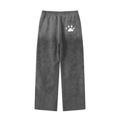360GSM Men's Fleece-Lined PP Spray Straight-Fit Pants Dark Grey