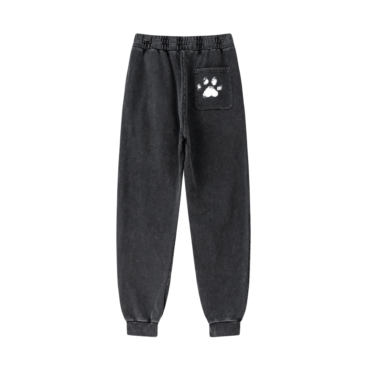 400GSM Men's Heavyweight Snow-Washed Ribbed-Cuff Jogger Pants Snow Wash Grey