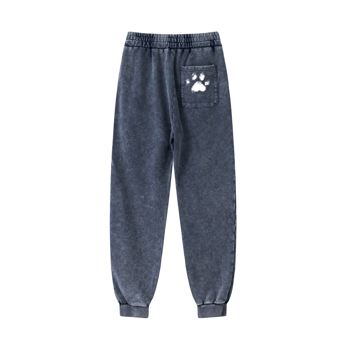 400GSM Men's Heavyweight Snow-Washed Ribbed-Cuff Jogger Pants Royal Blue