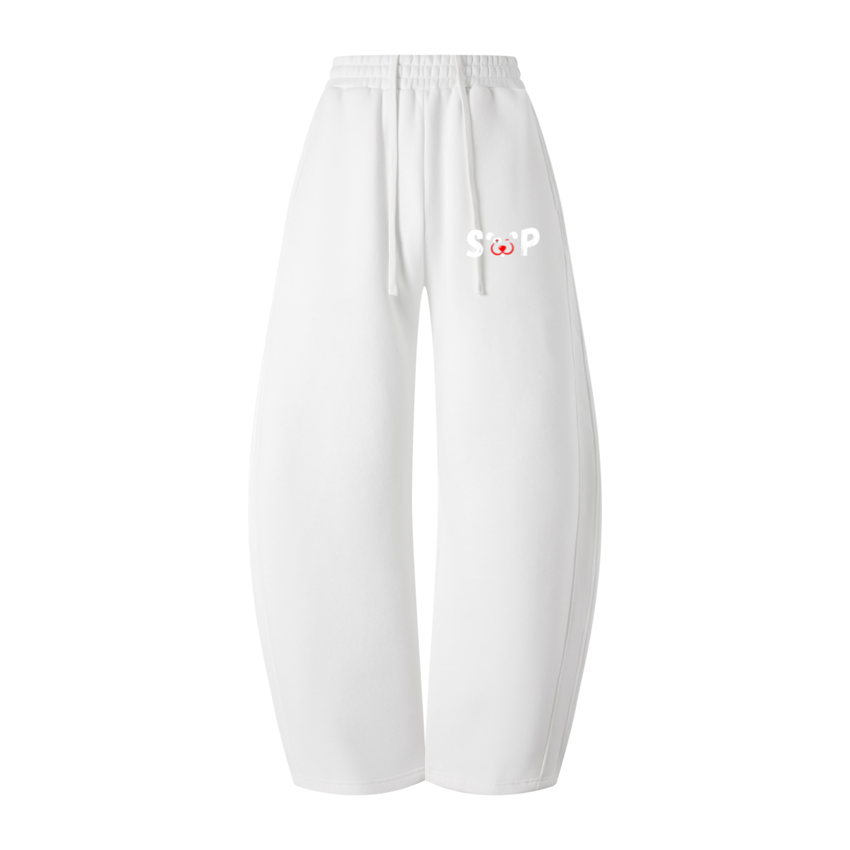 345GSM Men's Thermal Fleece-Lined Scythe-Cut Pants White