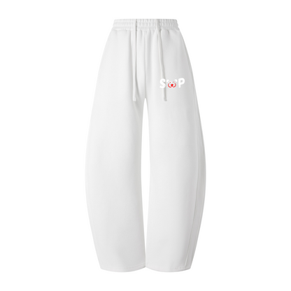 345GSM Men's Thermal Fleece-Lined Scythe-Cut Pants White