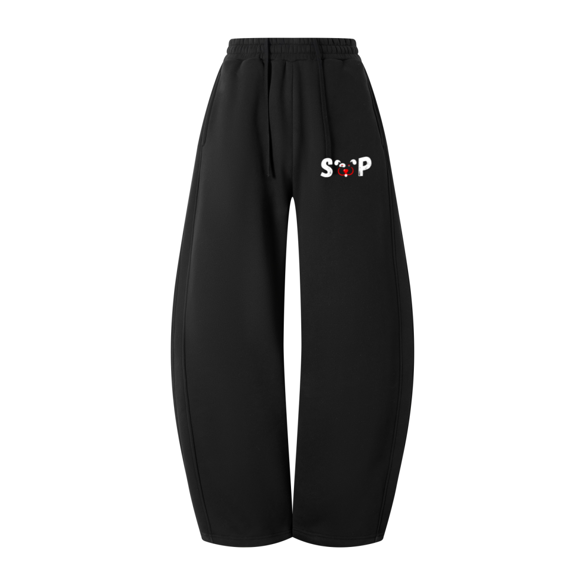 345GSM Men's Thermal Fleece-Lined Scythe-Cut Pants Black