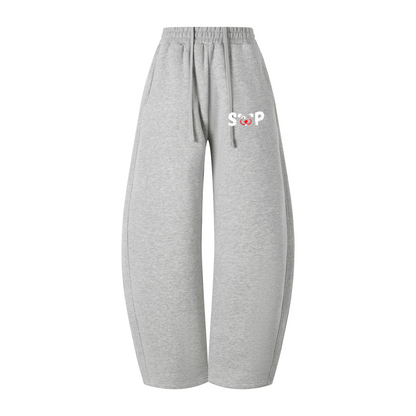 345GSM Men's Thermal Fleece-Lined Scythe-Cut Pants Grayish