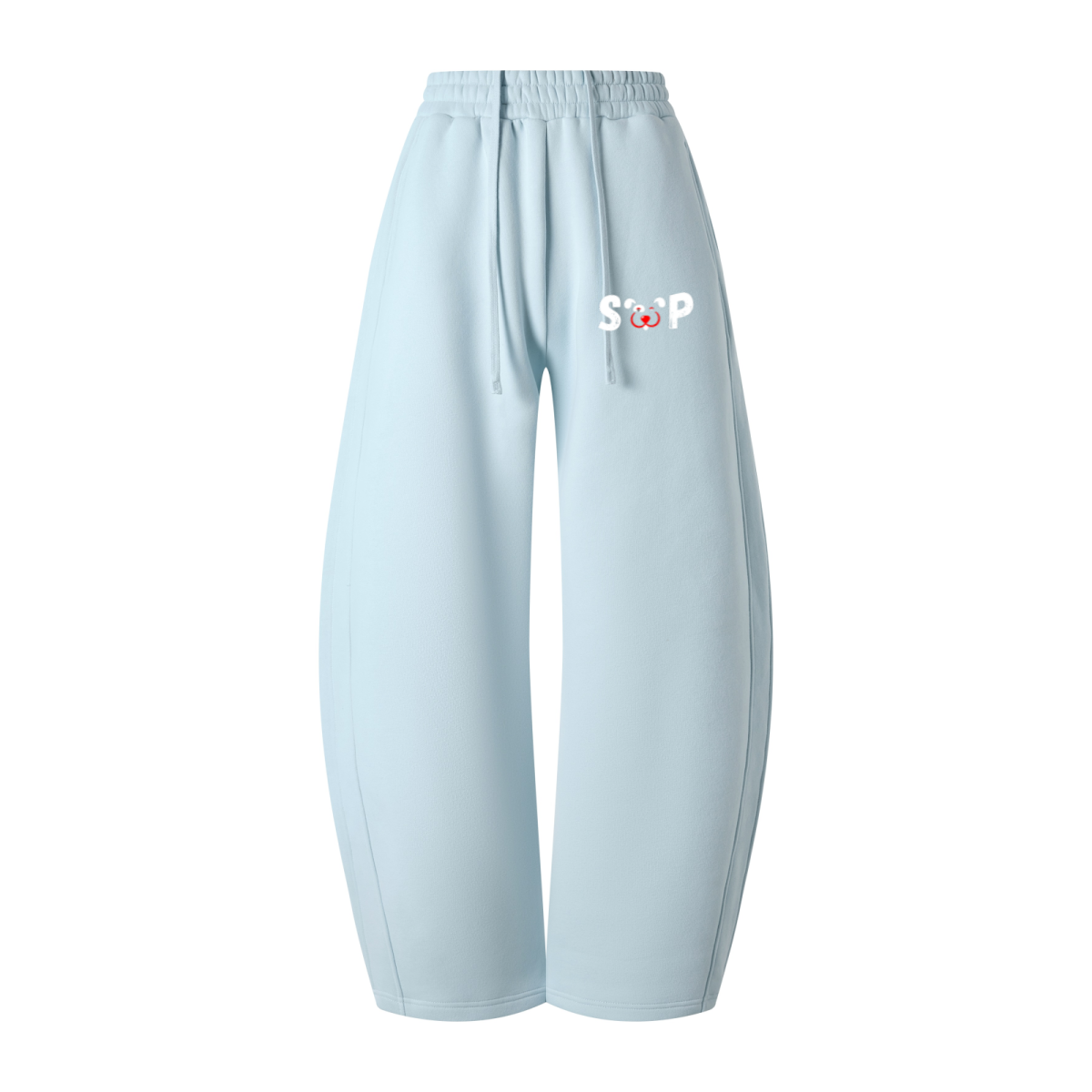 345GSM Men's Thermal Fleece-Lined Scythe-Cut Pants BABY Blue