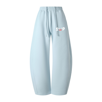 345GSM Men's Thermal Fleece-Lined Scythe-Cut Pants BABY Blue