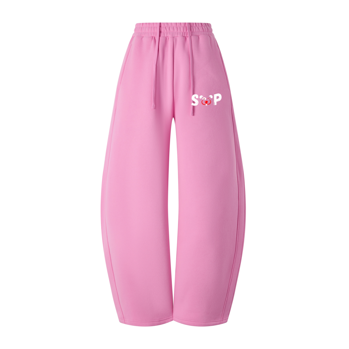 345GSM Men's Thermal Fleece-Lined Scythe-Cut Pants Peach Pink