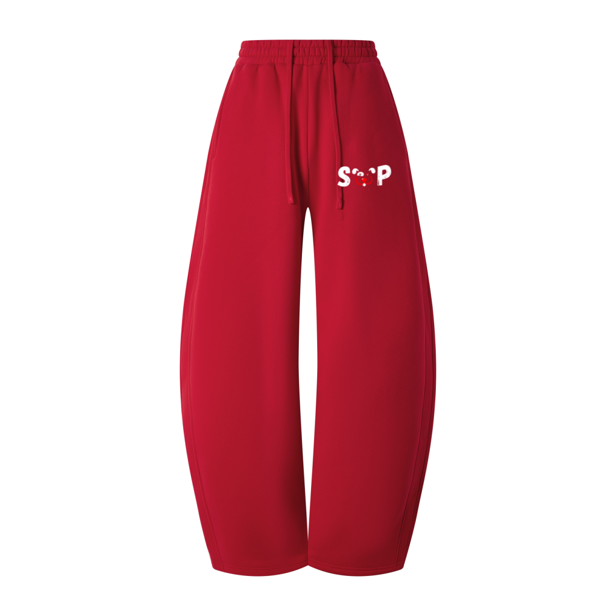 345GSM Men's Thermal Fleece-Lined Scythe-Cut Pants Ba Family Red