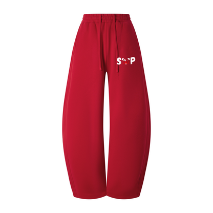345GSM Men's Thermal Fleece-Lined Scythe-Cut Pants Ba Family Red