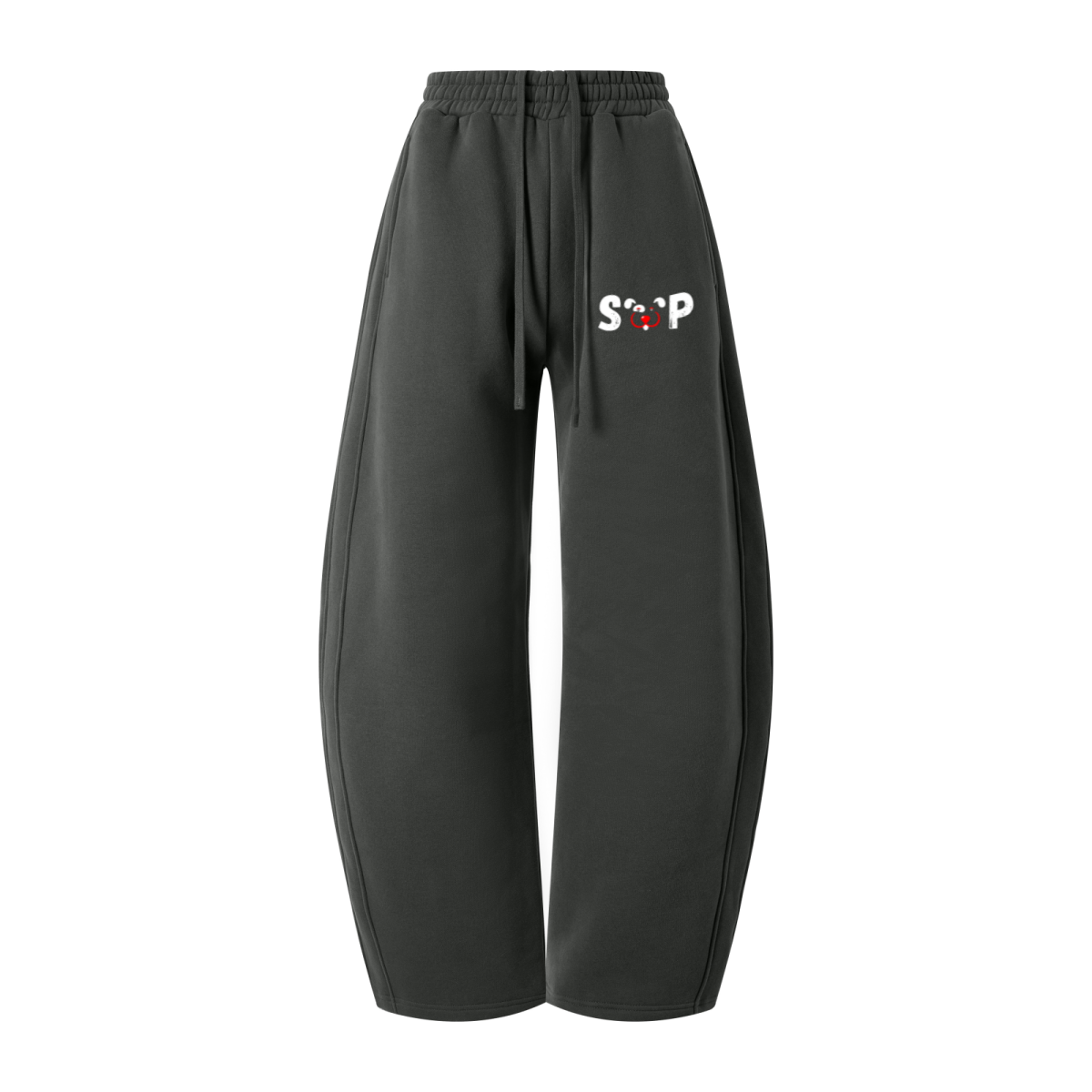 345GSM Men's Thermal Fleece-Lined Scythe-Cut Pants Dark Gray