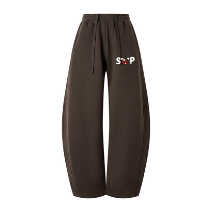 345GSM Men's Thermal Fleece-Lined Scythe-Cut Pants Coffee Brown
