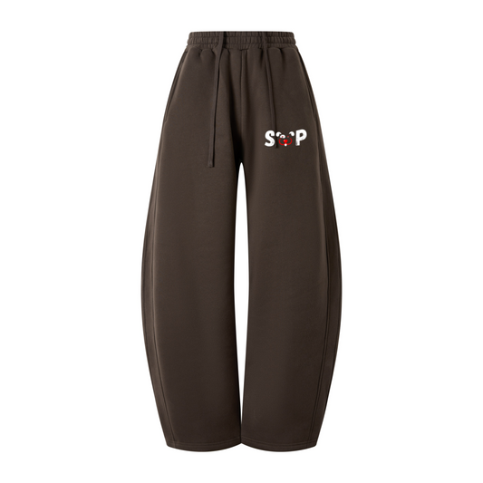 345GSM Men's Thermal Fleece-Lined Scythe-Cut Pants Coffee Brown
