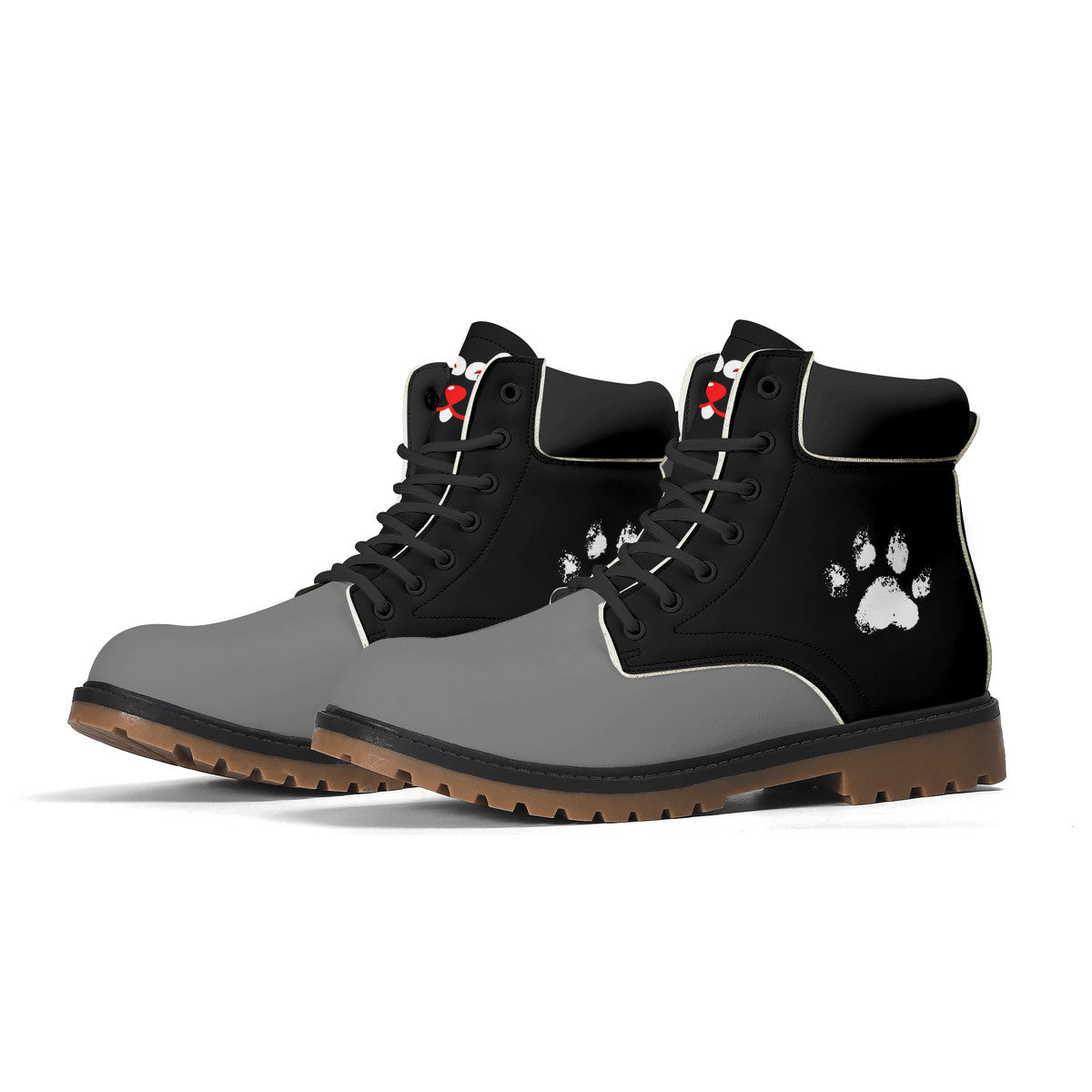 Slyde Pupps Premium  Leather All Season Boots / Gray Black